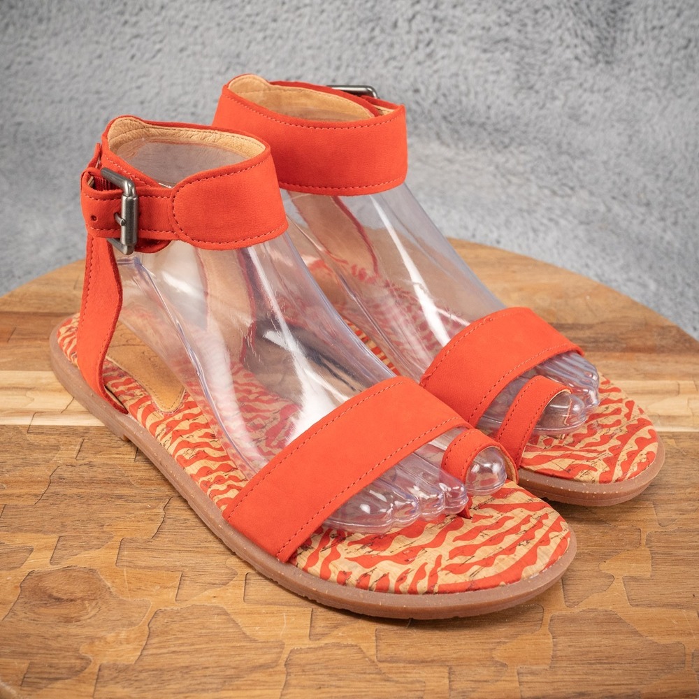 Naya Gladiator Red Strappy Cork Slide Flat‎ Sandals Size 9M
